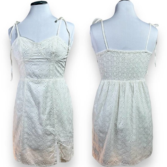 Aeropostale Y2K Eyelet Bustier Mini Dress EUC Ivory XS - Picture 9 of 9